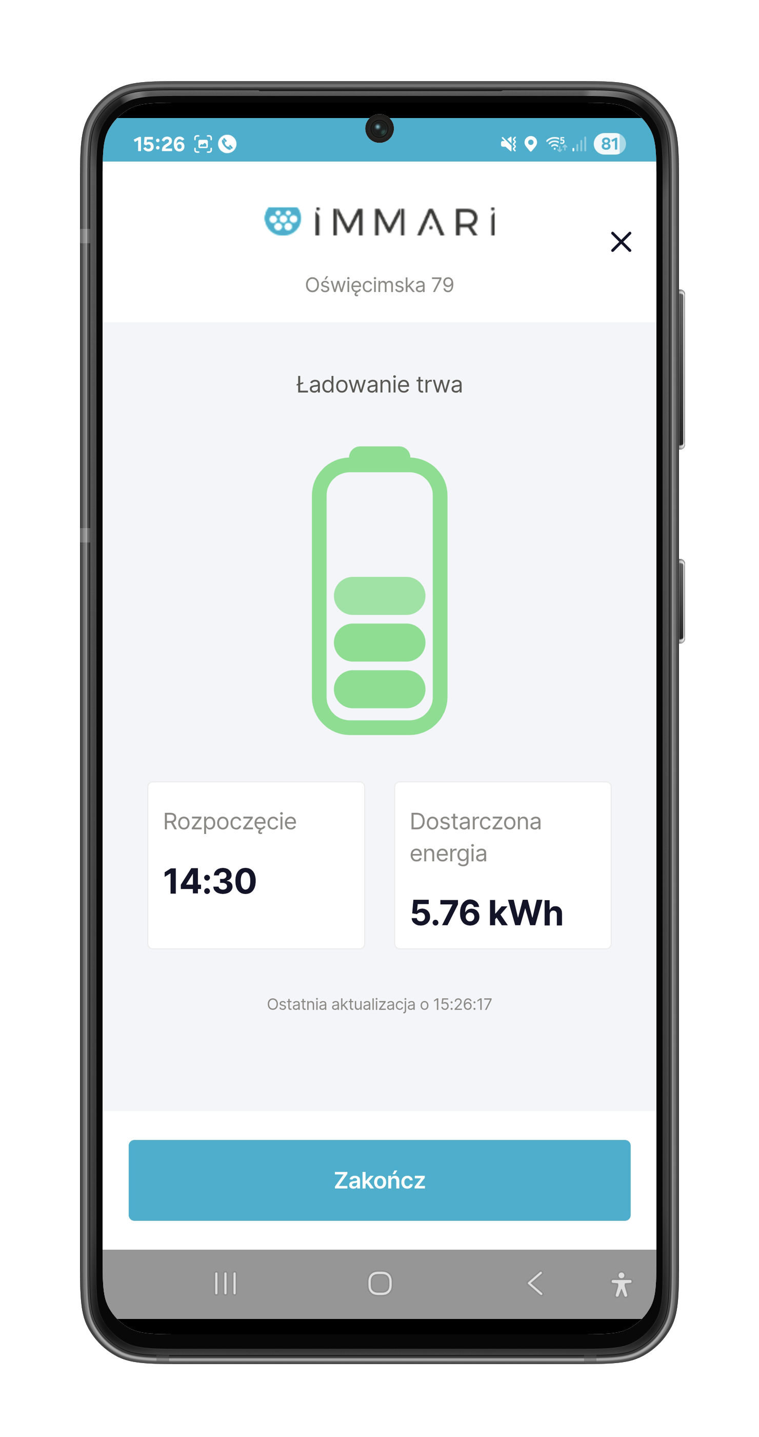 Parametry ładowania